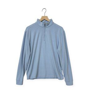 Johnnie-O Brady 2.0 Microfleece Quarter Zip Pullover Blue Size M Medium